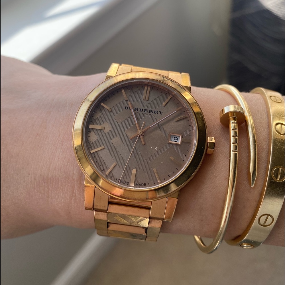 Burberry authentic rose gold watch